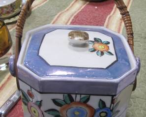 1920's Japan Biscuit Jar w/Lid & Handle