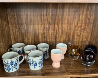 Bavaria Stoneware Mugs - Adorn Egg Cups - Colored Votive Candle Holders