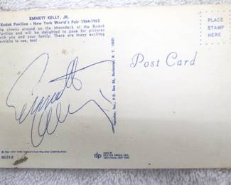 Emmet Kelly Signed Postcard
