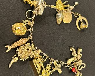 Mostly 14k charm bracelet