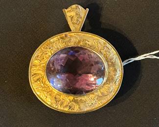 Massive 14k & Amethyst Pendant