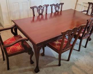 ChippendaleStyle Dining Table Chairs