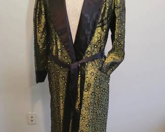 Vintage Brocade Smoking Jacket Robe