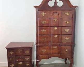 Cherry Finish Tallboy Nightstand