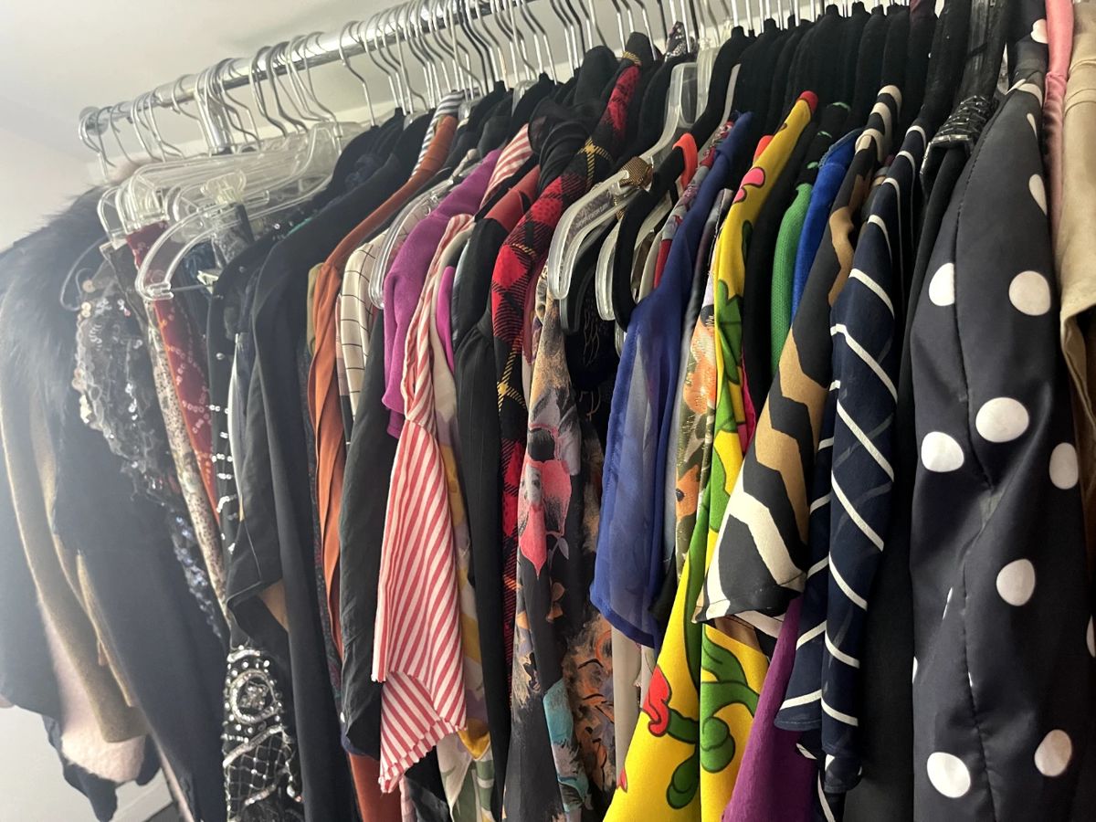 tons of vintage, one of a kind, lux fabrics, designer label, high fashion.