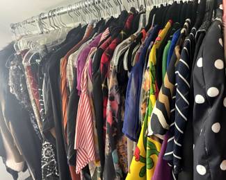 tons of vintage, one of a kind, lux fabrics, designer label, high fashion.