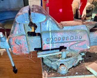 Vintage Craftsman Vice with pipe jaws