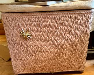 Pink Midcentury laundry hamper