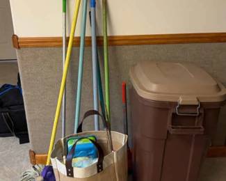 Cleaning Supplies Includes Rubbermaid Roughneck Trash Can