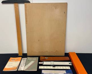 Drafting Supplies Drafting Board, Dietzgen Micro Glide Slideruler, Sterling Slideruler