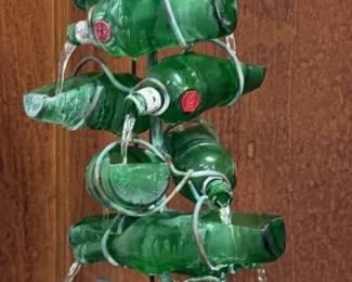 01 Green Bottle Glass Water Fountain