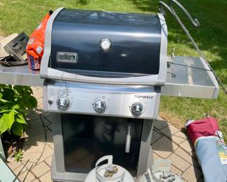 Weber Spirit, 3 burner with Electric Rotisserie, 2 propane tanks.  