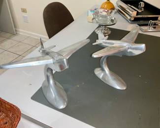 Vintage, Cast Aluminum, Book Ends 