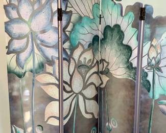 Room Divider, Screen, 4 panel. Chinese carved on both sides 