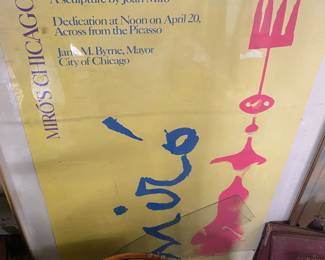 Vintage 1981 Joan Miro Sculpture, Chicago Poster. 