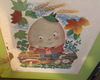 Vintage Cute 1952 Humpty Dumpty Print. As Found