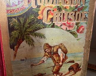 Antique Robinson Crusoe Book. Xmas 1900