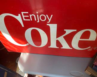 Vintage Metal Enjoy Coke Sign