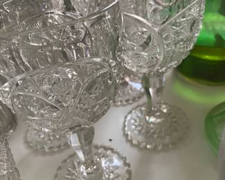 Antique 1900 Indiana Glass Ferris Wheel Water Goblets,
