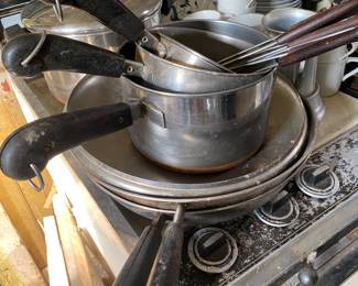 Vintage Reverware Copper Bottom Cookware NO LIDS