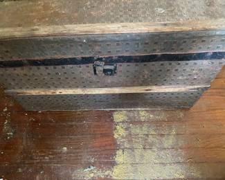 Antique Wood Child Trunk