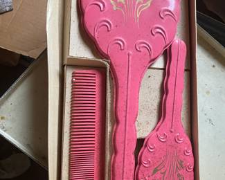 Vintage Plastic Vanity Set in Box
