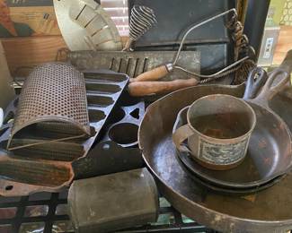 Antique Cast Iron, Muffin Pan, Vintage Utensils