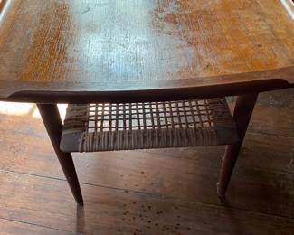 Mid Century Occasional Tables/Cane AS FOUND. Pair. Made in Denmark 