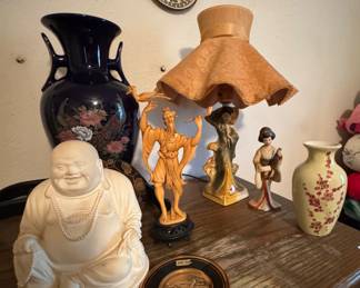 Asian influences art and lamp