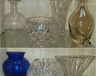 Crystal bowls and decanters