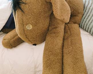 Giant retro stuffed animal donkey