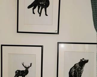 Framed animal art  