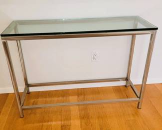 Chrome and Glass Entry Table