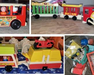 Fisher Price Retro Toys - Mini-Bus, Circus Train, Family House and Camper