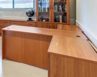 Office furniture: 30x60 desk with return, storage cabinet with hutch and lateral file 