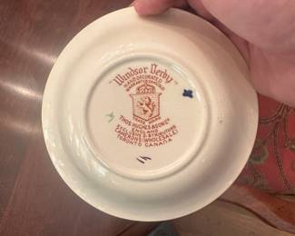 This is a picture of the manufacturer’s mark on the back of  a bowl.   These dishes are set up on the dining room table! 