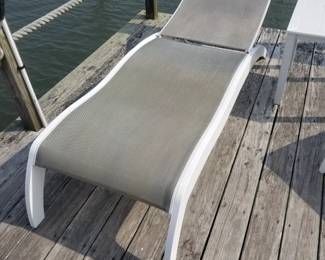 Telescope resin chaise lounge with wheels - four available