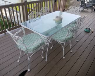 Vintage wrought iron dining set seats 6