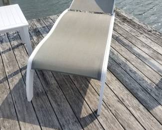 Telescope resin chaise lounge with wheels - four available