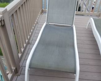 Telescope resin chaise lounge with wheels - four available