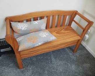 Bench; accent pillows