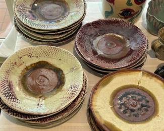 Sue Barnes pottery plates