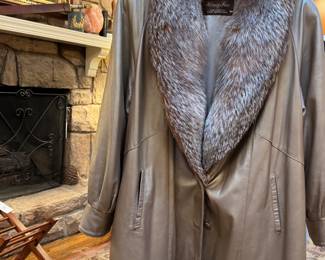 Magnificent leather and fur coat