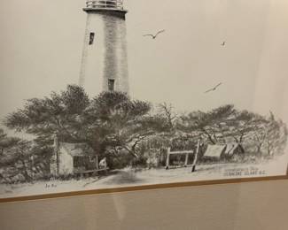 Signed lighthouse print