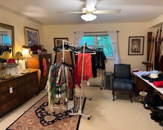 the Master Bedroom is ready with lots of clothing!