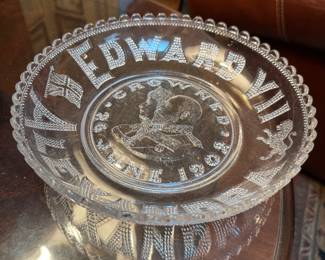 Unique glass coronation commemorative