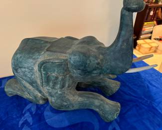 Large wooden elephant…one tusk replaced 