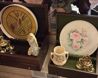 Porcelain and silver chests