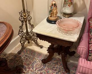 Eastlake marble top side table