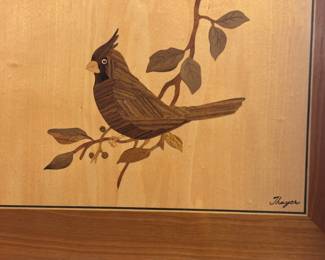 One of a collection of marquetry artwork 
